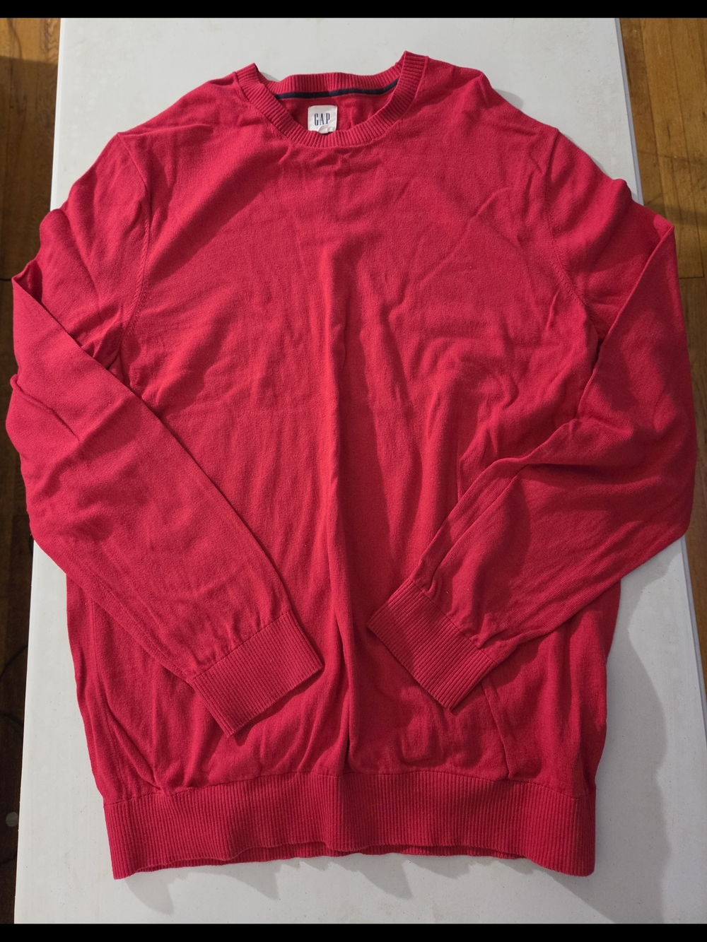 GAP Men’s Bright Red Crewneck Sweater